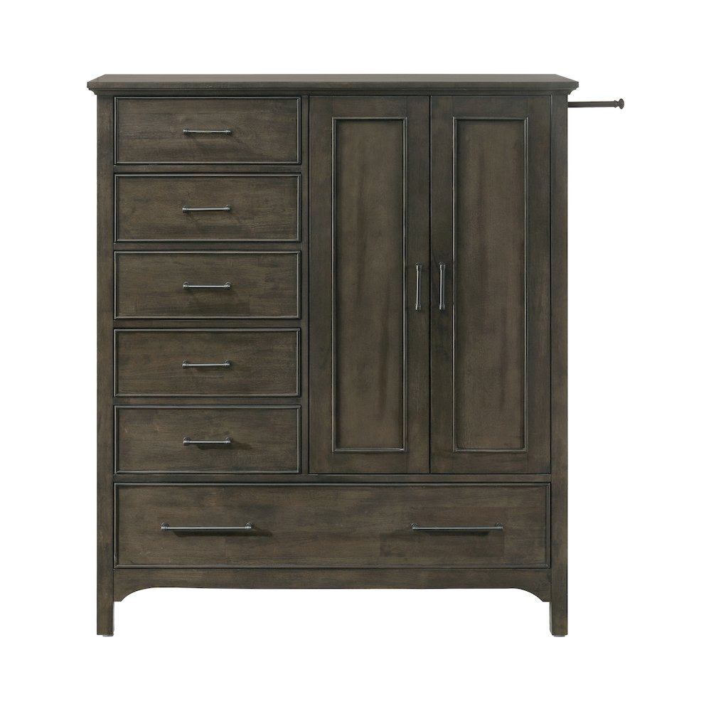 Hawthorne 6-Drawer Gentleman's Chest, Brushed Charcoal. Picture 1
