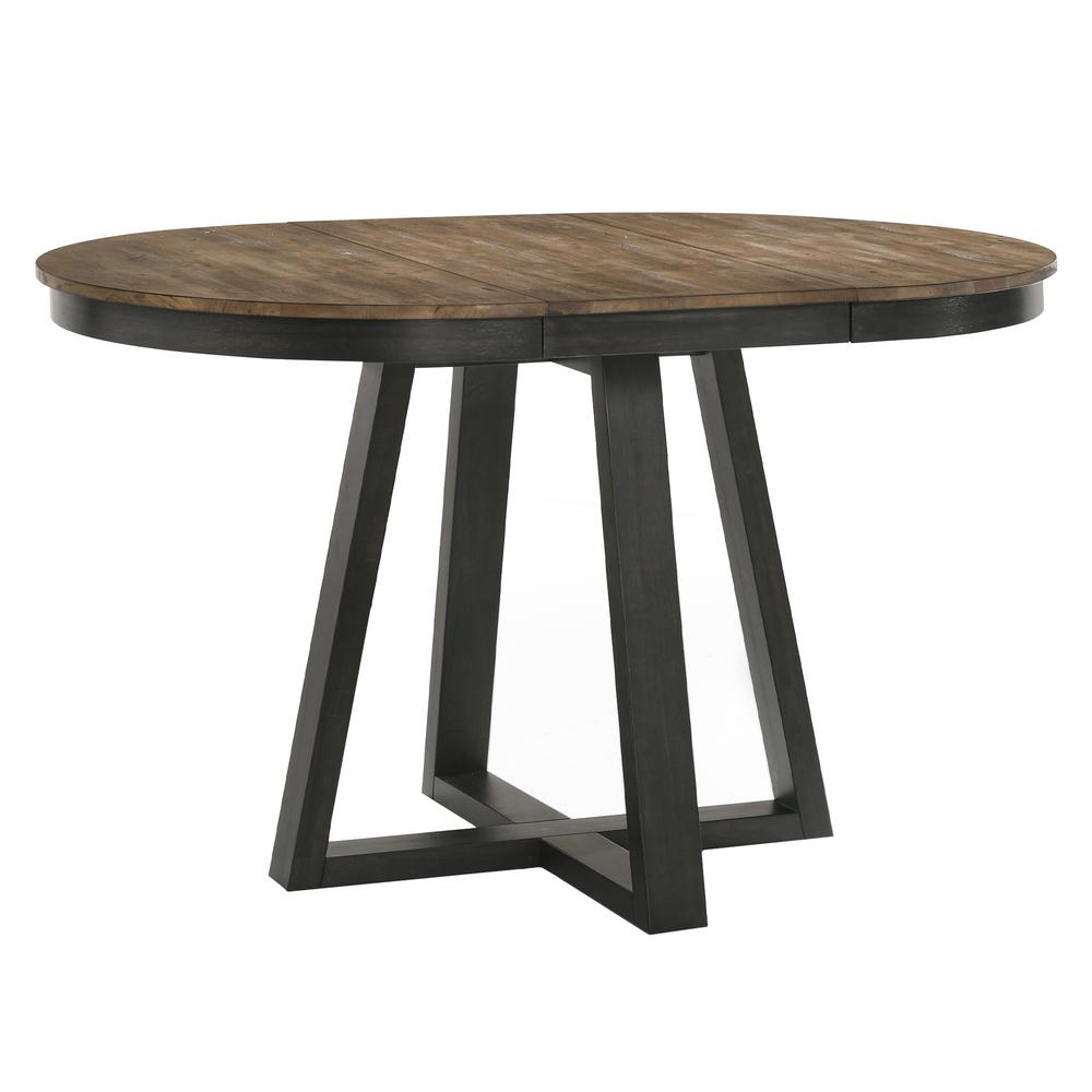 Table, 42x42-60 Round Counter in Brushed Brown & Pecan. Picture 1