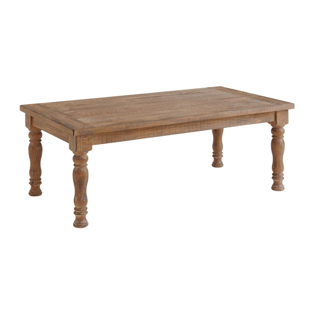 Turned Leg Coffee Table, 52x28 in Sandwash. Picture 1