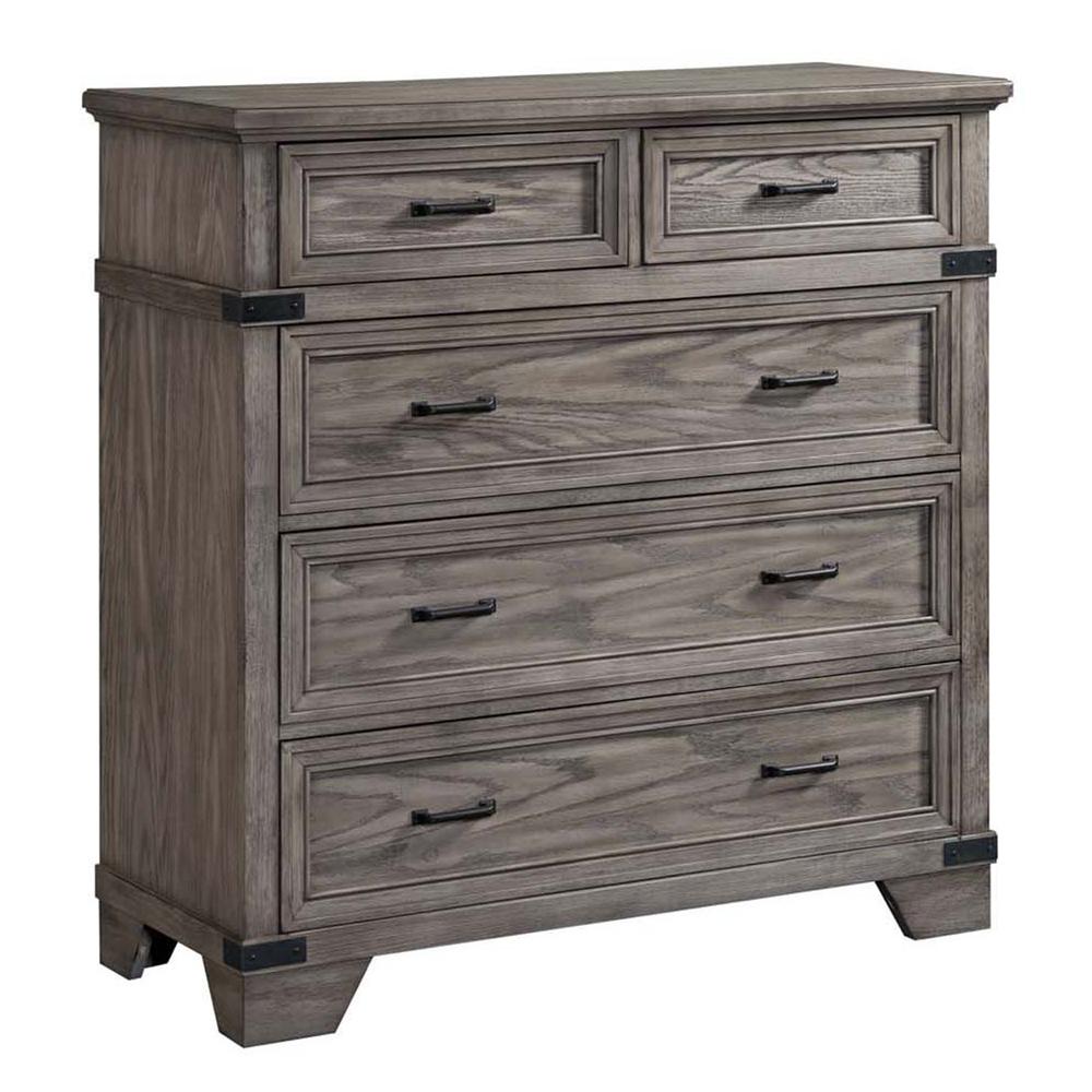 Chest, 5 Drawer Media in Brushed Steel. Picture 1
