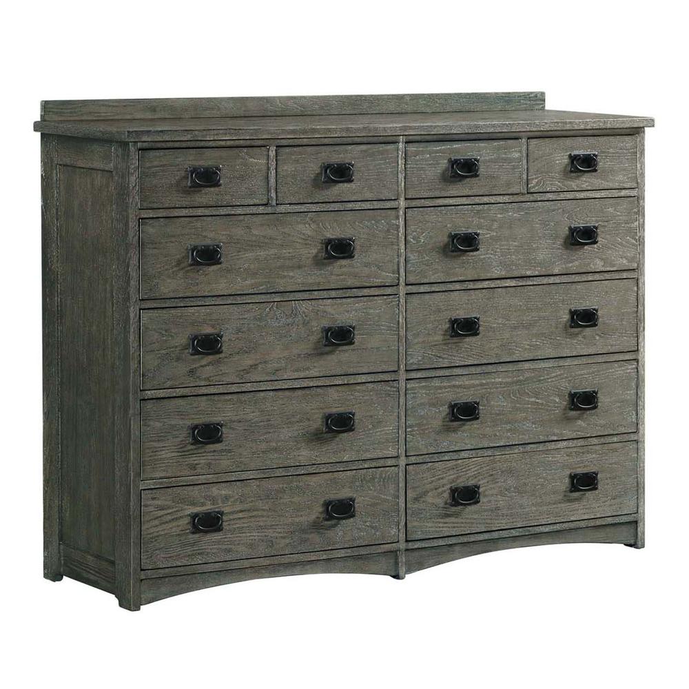 12 Drawer Dresser in Brushed Pewter. Picture 1