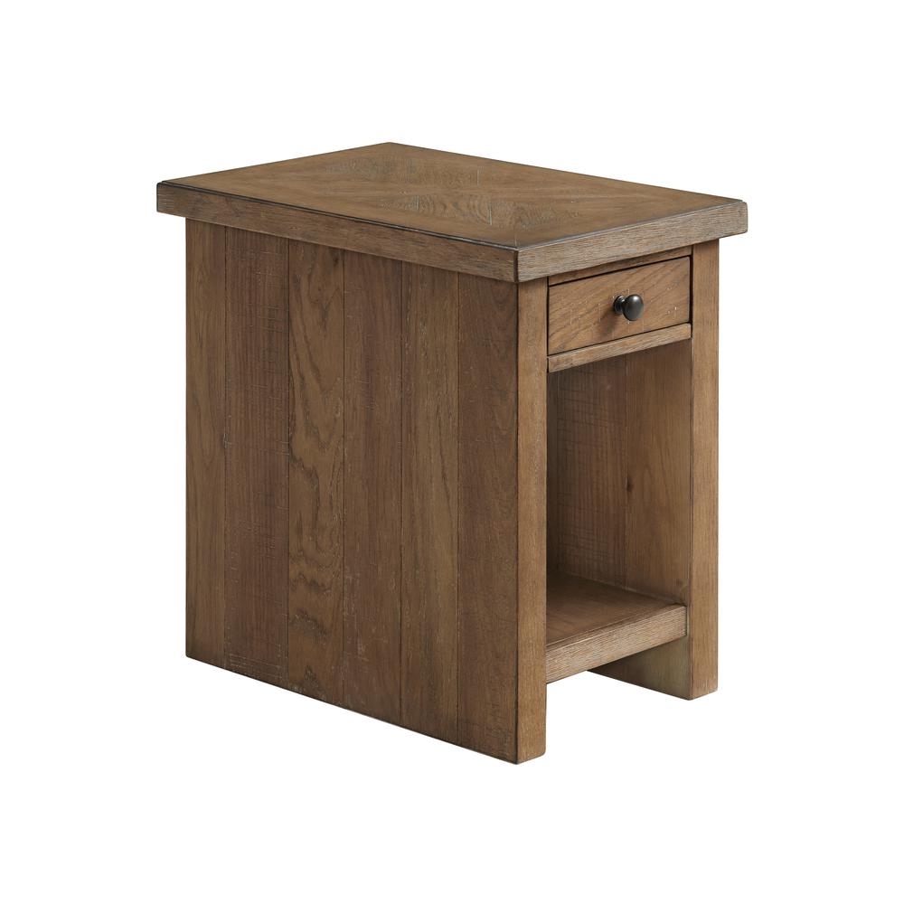 16" x 24" Chairside Table in Weathered Oak. Picture 1