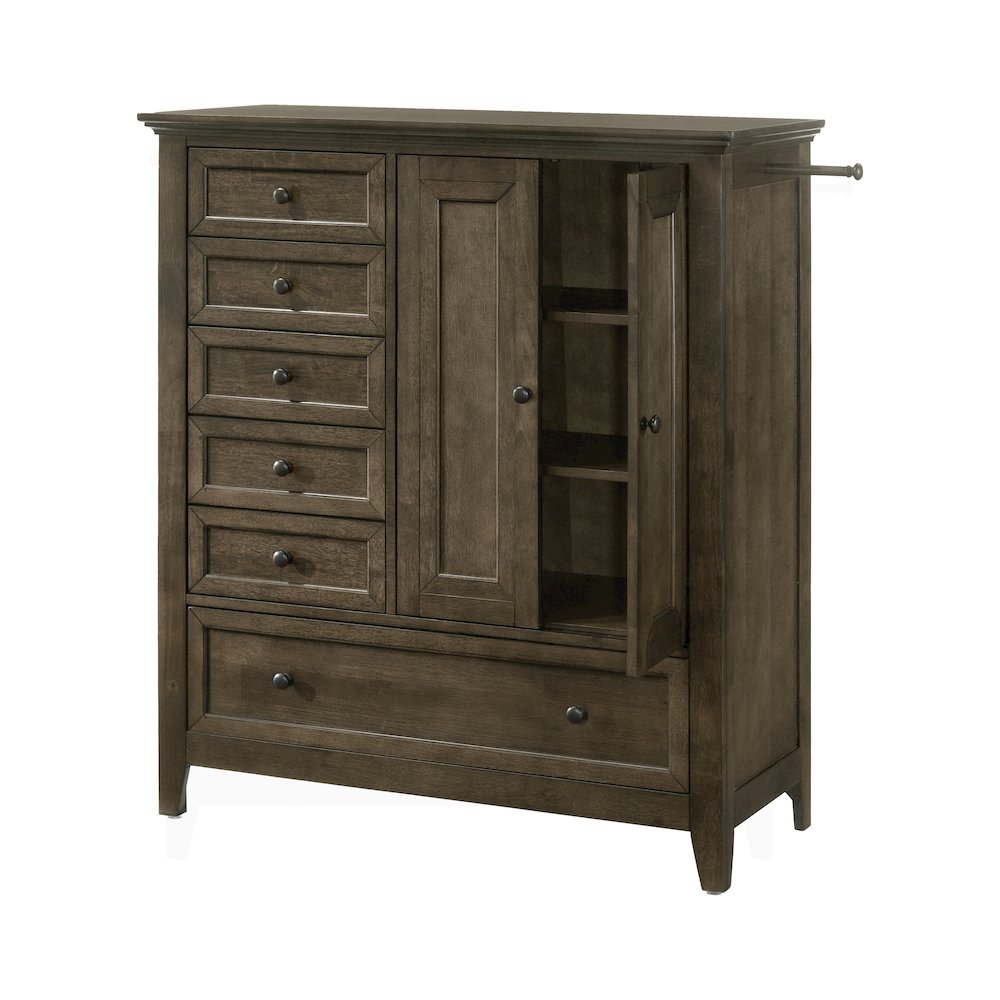 San Mateo Youth 6-Drawer Rubberwood Chifferobe, Gray. Picture 2
