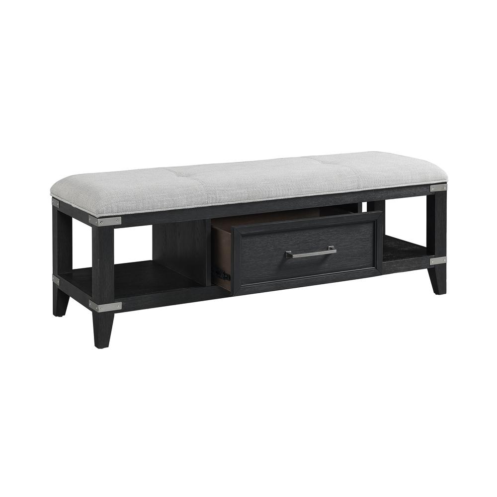 52" Bench w/Drawer in Weathered Steel. Picture 1