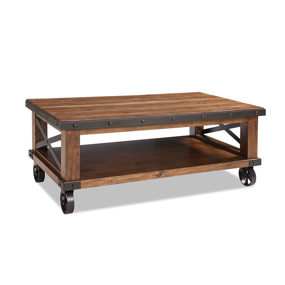 Taos Coffee Table W/Casters Multi Colored Brown Canyon Finish. Picture 1