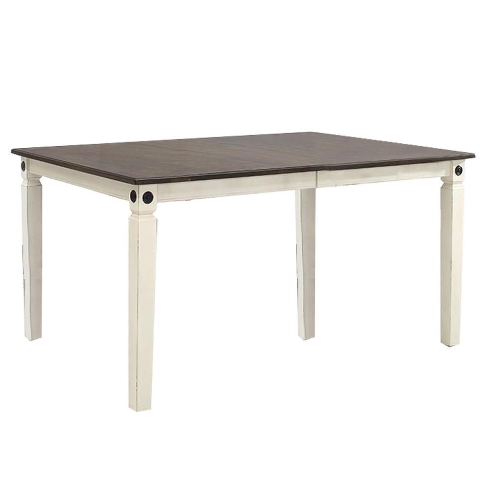 Glennwood Dining Table w/18" Storing Leaf, Rubbed White and Charcol finish. Picture 1