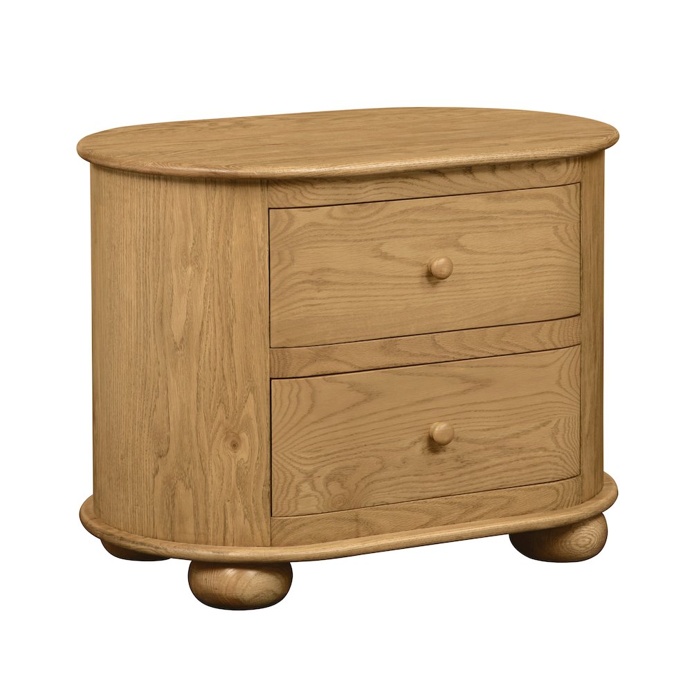 Astrid 2 - Drawer Nightstand In Solid Oak Wood. Picture 1