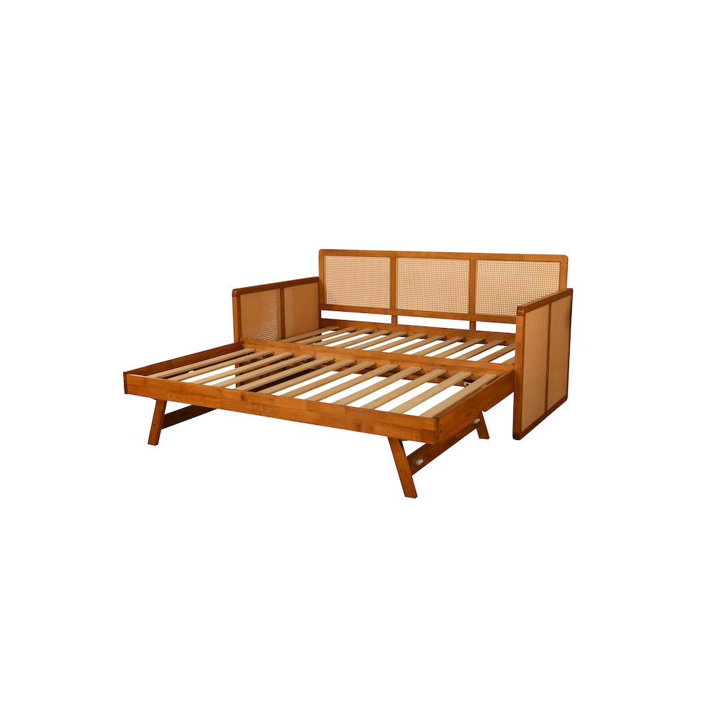 Abaco Daybed-Pop Up-Honey Finish-Canton Cream Mattresses. Picture 5