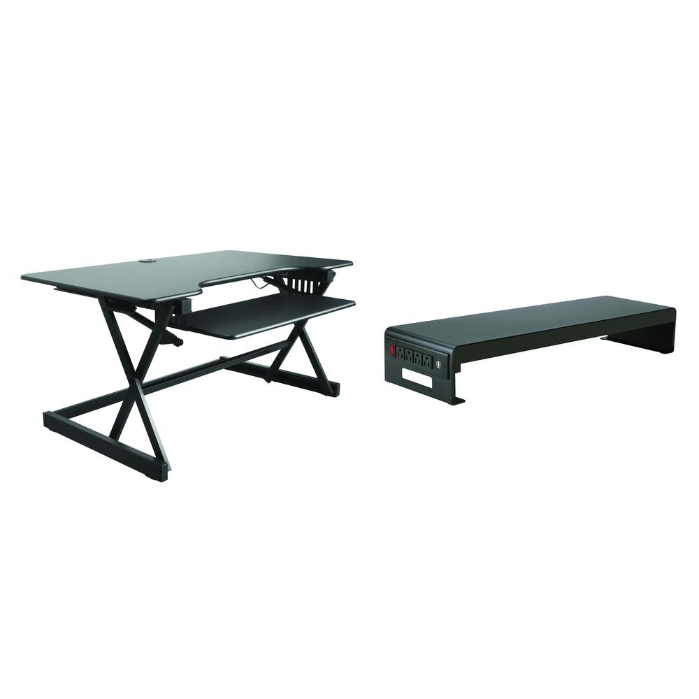Rocelco 40" Height Adjustable Standing Desk Converter. Picture 1