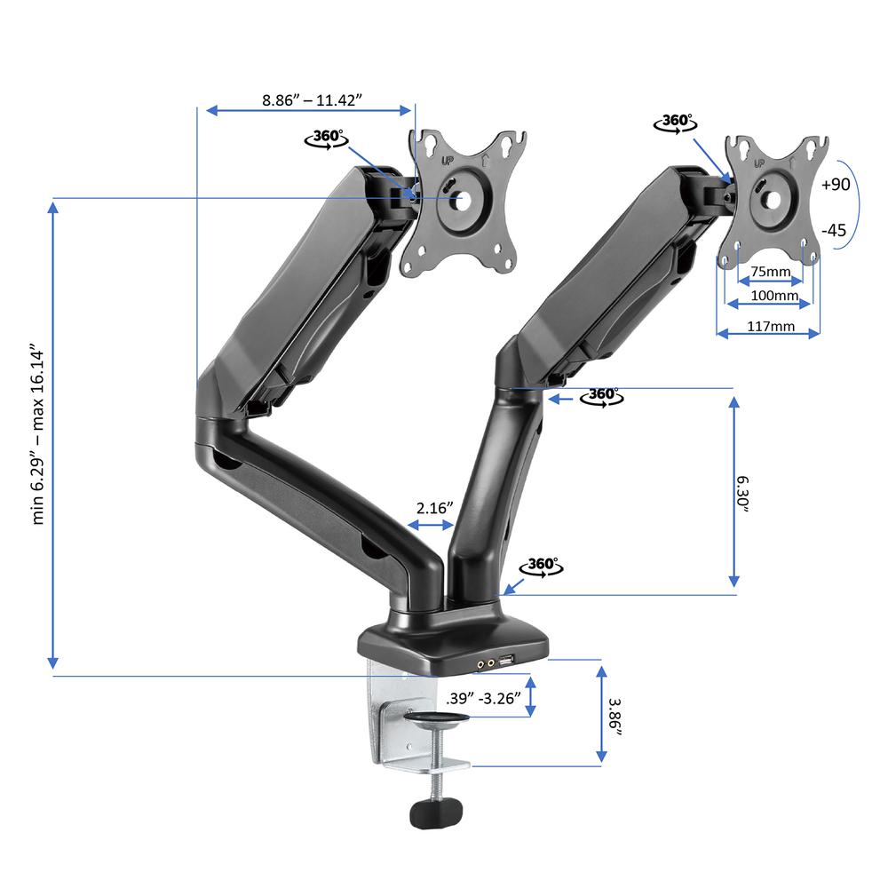 Rocelco 40" Height Adjustable Standing Desk Converter. Picture 5