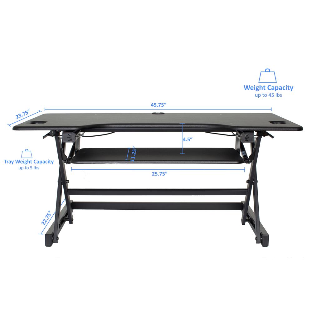 Rocelco 46" Large Height Adjustable Standing Desk. Picture 4