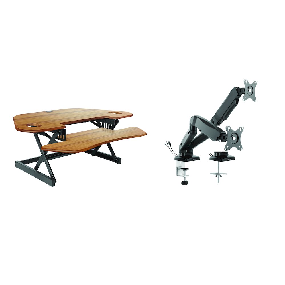 46" Height Adjustable Corner Standing Desk Converter. Picture 1