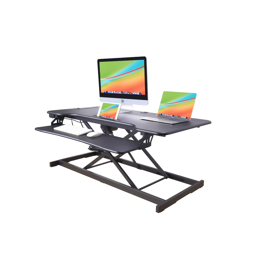 46" Electric Standing Desk Converter with AC Outlet USB Charger. Picture 1