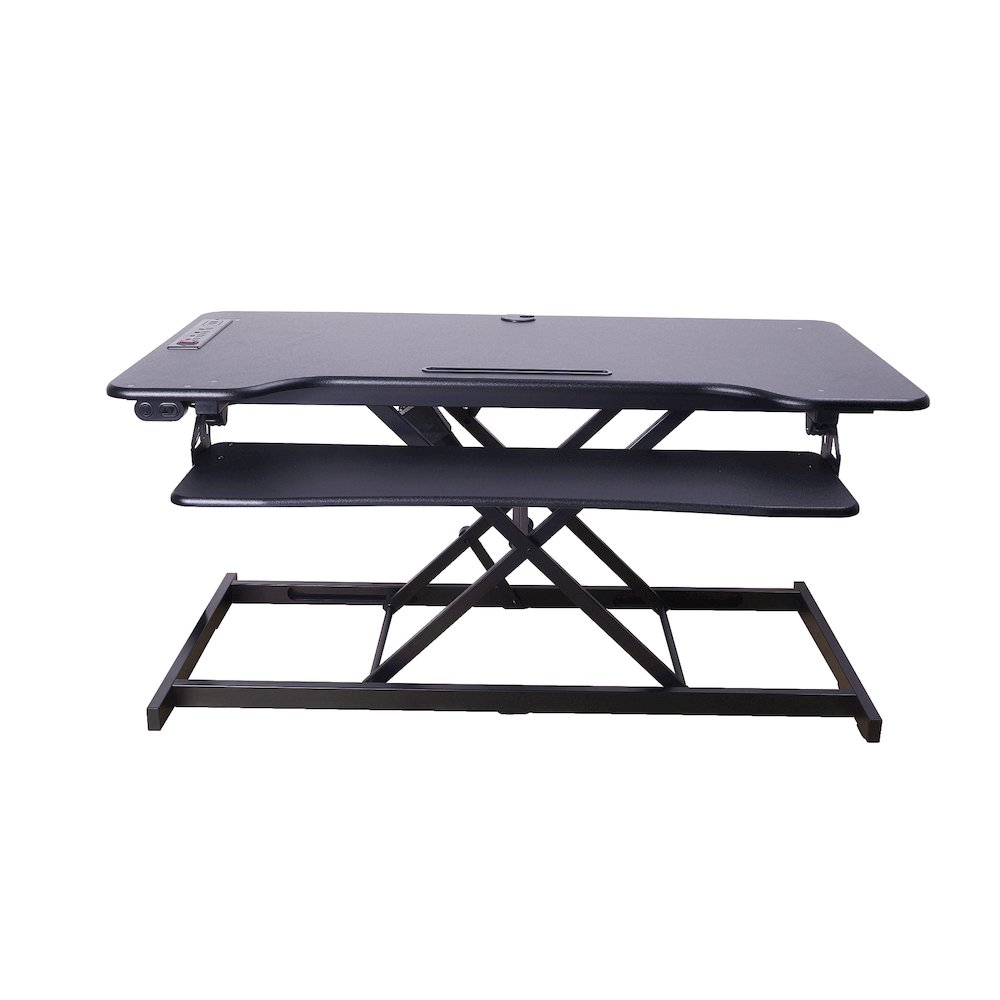 46" Electric Standing Desk Converter with AC Outlet USB Charger. Picture 6