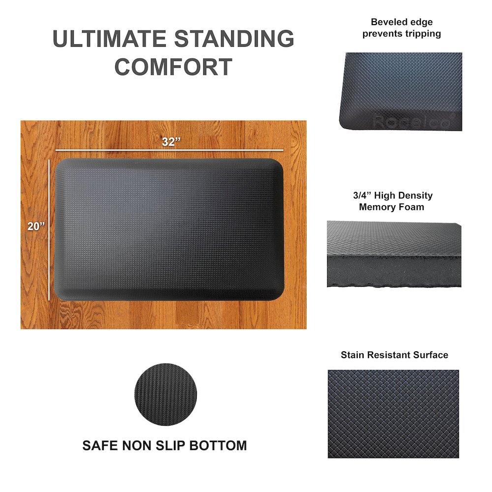 37.4" Electric Standing Desk Converter with Anti-Fatigue Floor Mat. Picture 5