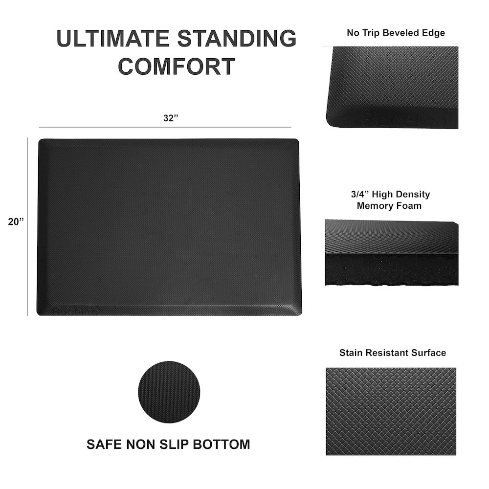 45" Height Adjustable Standing Desk Converter with Anti Fatigue Floor Mat. Picture 5