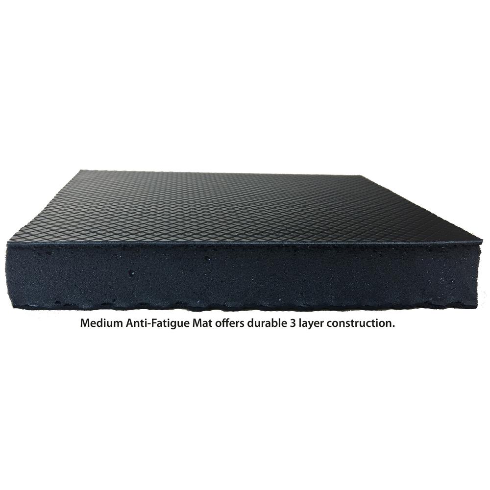 Rocelco MAFM Medium Anti Fatigue Standing Mat, 30" x 20" - Black. Picture 5
