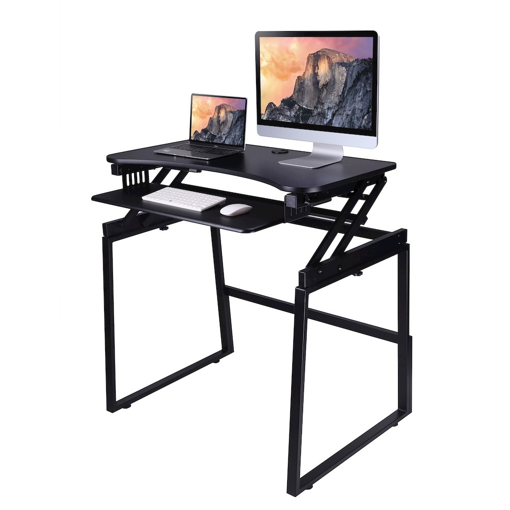 37.5" Height Adjustable Standing Desk Converter with Floor Stand BUNDLE. Picture 4