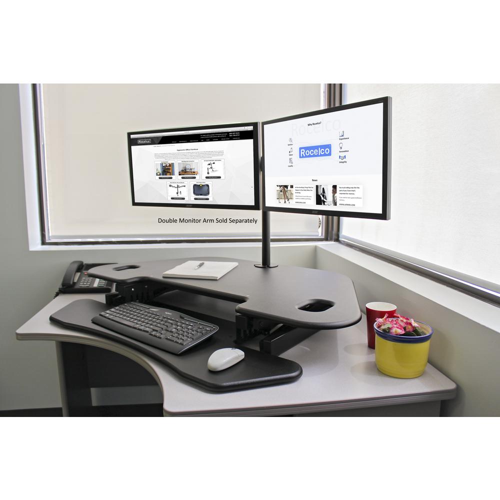 Rocelco 46" Height Adjustable Corner Standing Desk. Picture 6