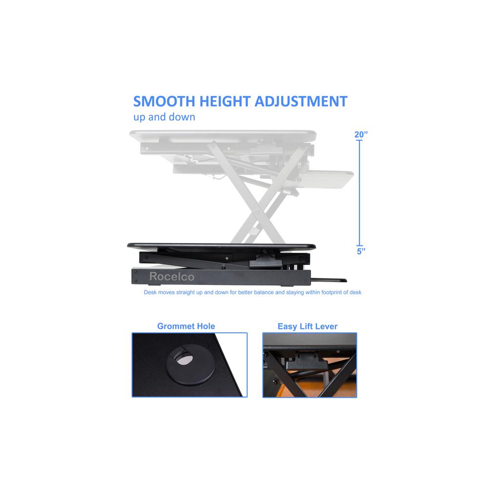 Rocelco 40" Large Height Adjustable Standing Desk. Picture 4