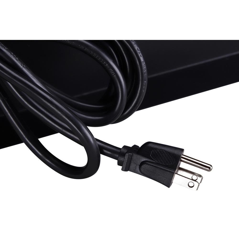 Rocelco 30" Premium Dual Monitor Stand with AC Power Supply & USB 2.0 Charging - Metal Laptop TV PC Riser Shelf with Keyboard Mouse Storage and Cable Management - Black (R DMS). Picture 6