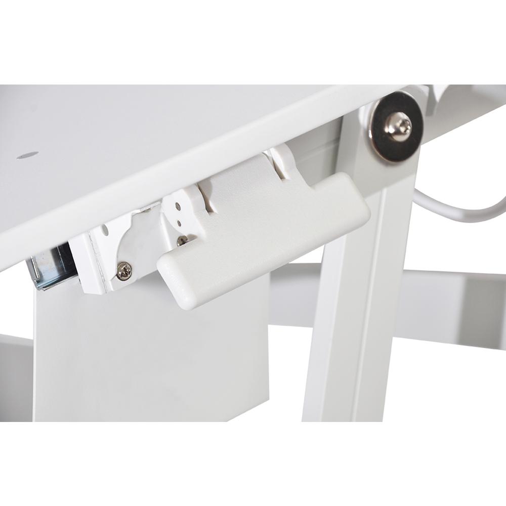 Rocelco 37.5" Deluxe Height Adjustable Standing Desk Converter - Quick Sit Stand Up Dual Monitor Riser - Gas Spring Assist Computer Workstation - Large Retractable Keyboard Tray - White (R DADRW). Picture 7