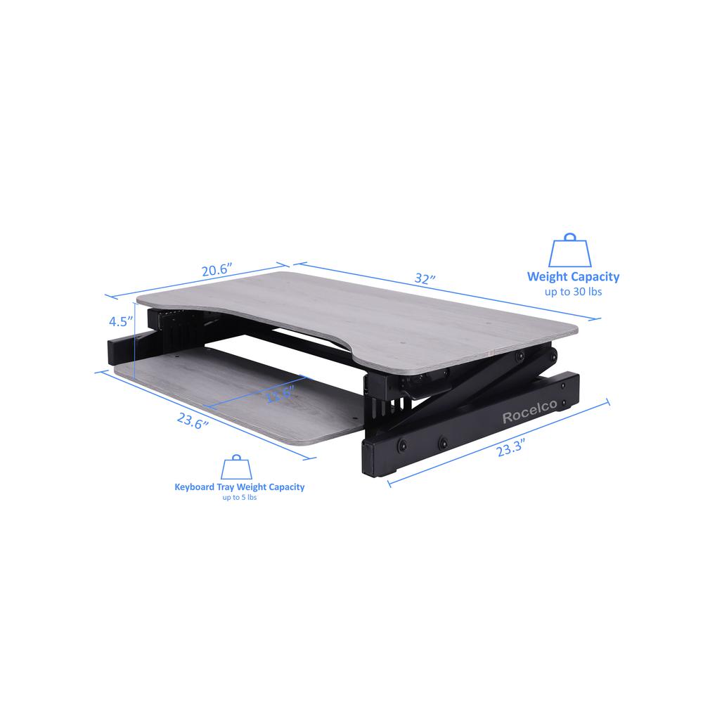Rocelco 32" Height Adjustable Standing Desk. Picture 3