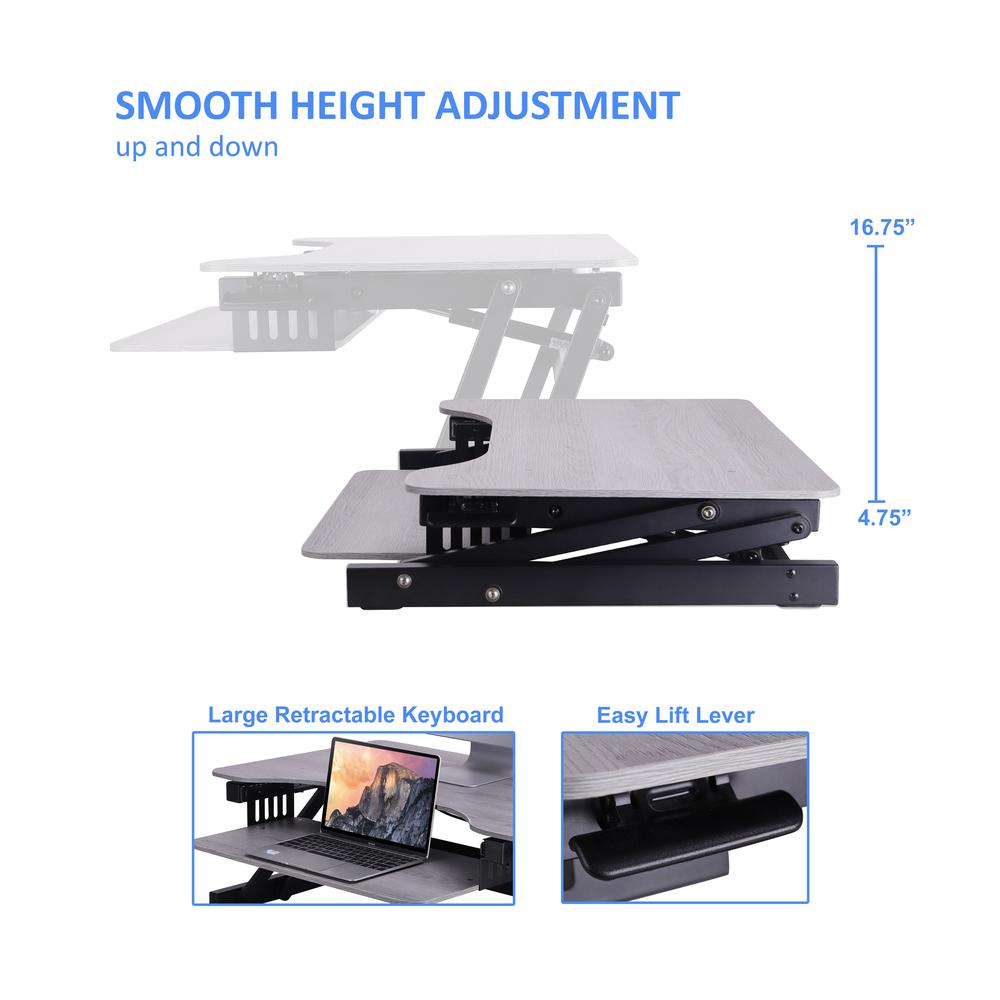Rocelco 32" Height Adjustable Standing Desk. Picture 2