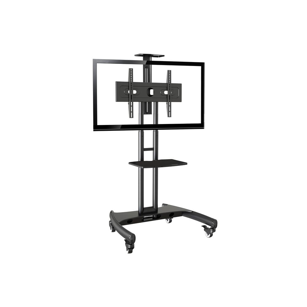 Rocelco VSTC 32"-70" Mobile Flat Screen, Monitor, A/V and TV Cart with A/V Component and Webcam Shelves. Picture 1