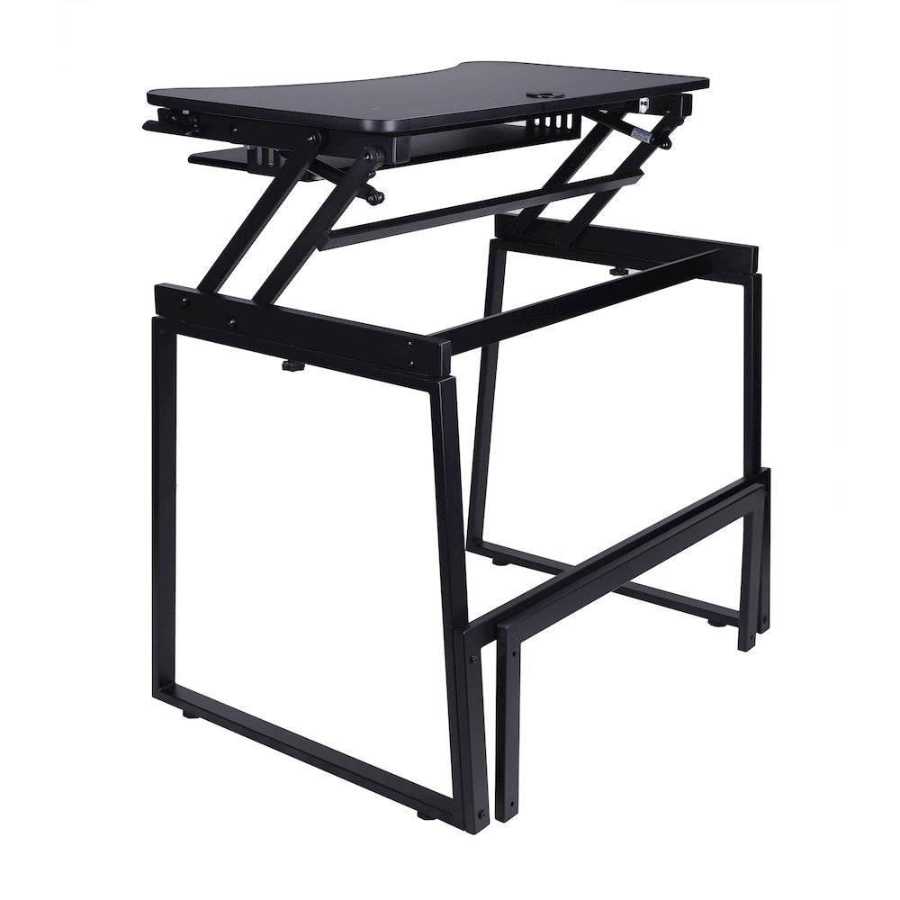 32" Height Adjustable Standing Desk Converter with Floor Stand BUNDLE. Picture 1