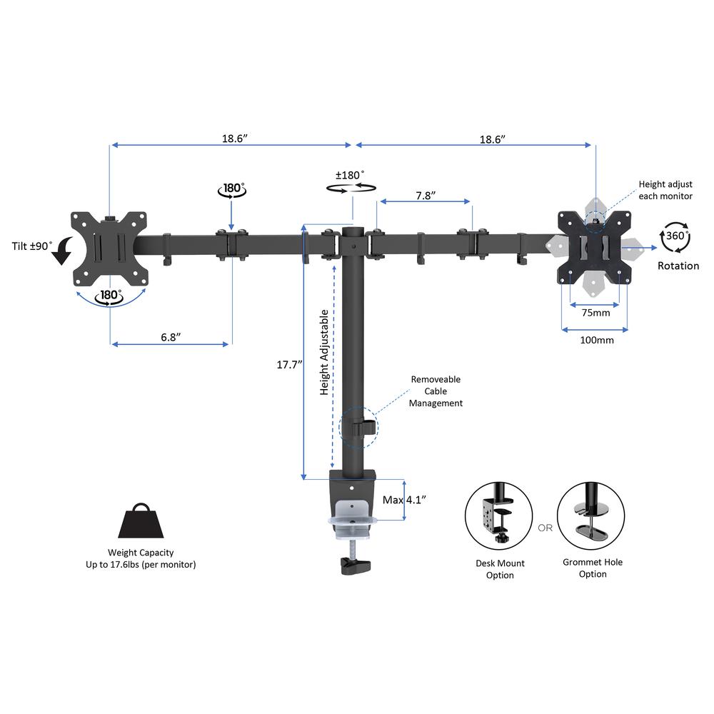Rocelco 40" Height Adjustable Standing Desk Converter with AC Outlet. Picture 11