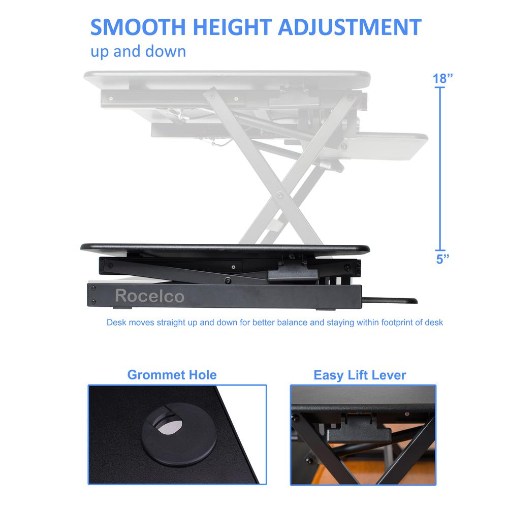 Rocelco 32" Height Adjustable Standing Desk. Picture 3