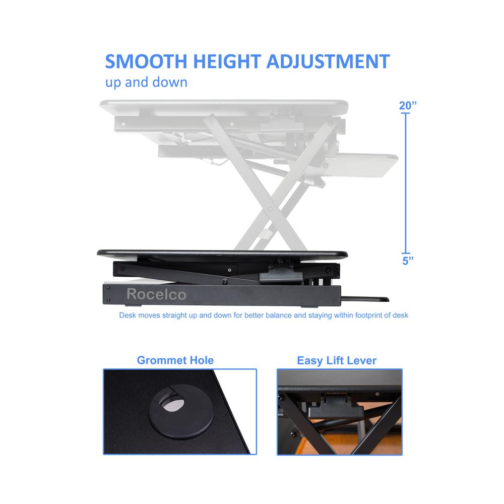 Rocelco 38" Large Height Adjustable Standing Desk. Picture 4