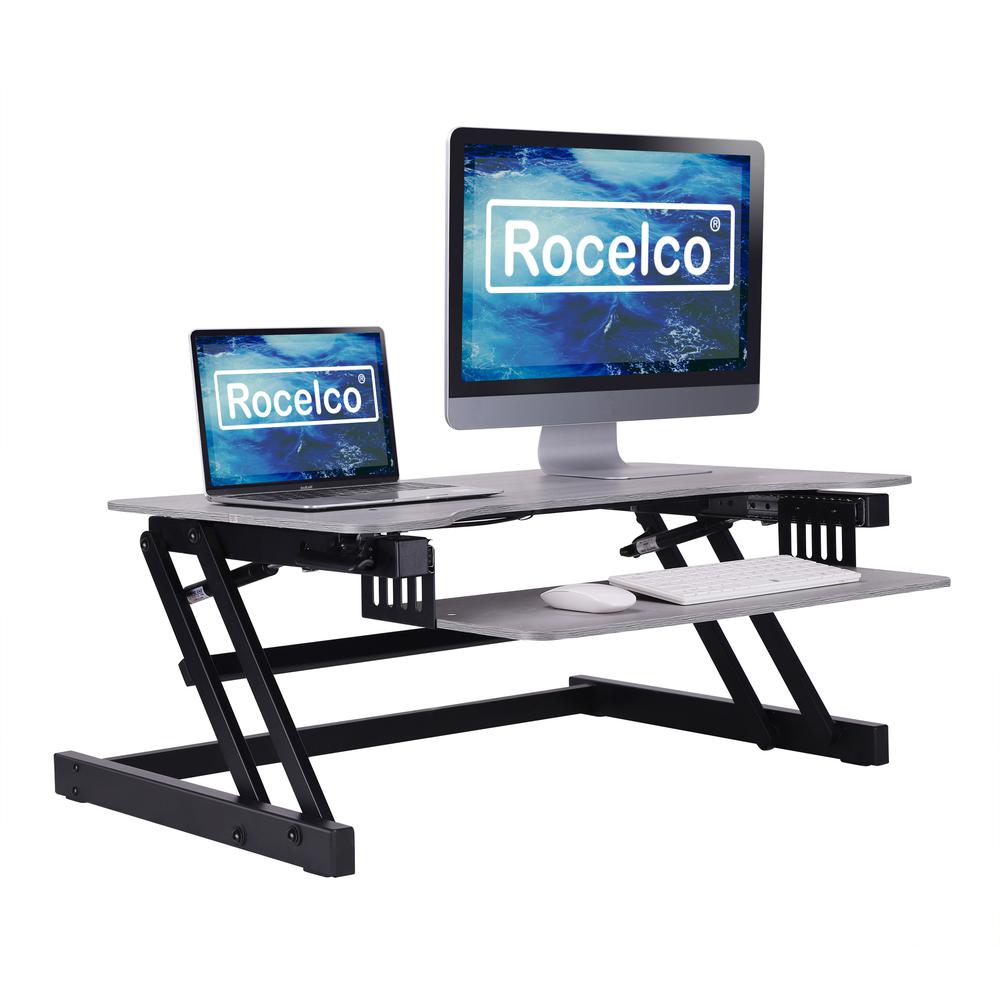 Rocelco 37.5" Deluxe Height Adjustable Standing Desk. Picture 1