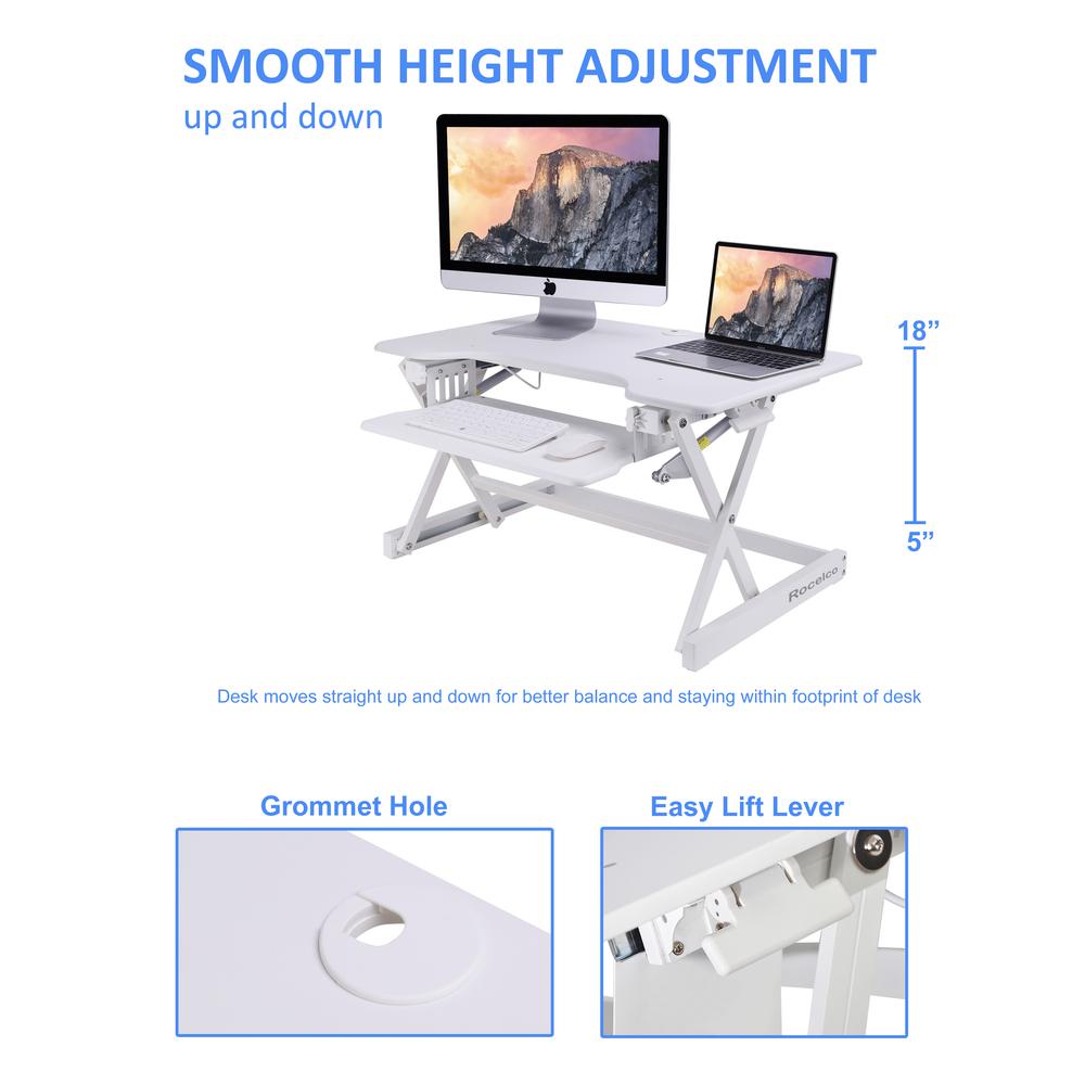 Rocelco 32" Height Adjustable Standing Desk. Picture 3