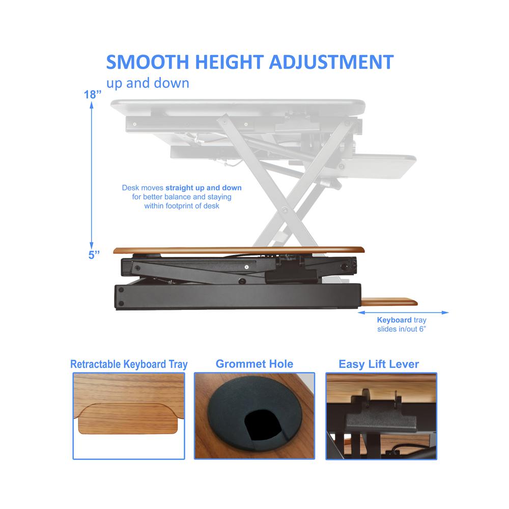 Rocelco 32" Height Adjustable Standing Desk. Picture 2