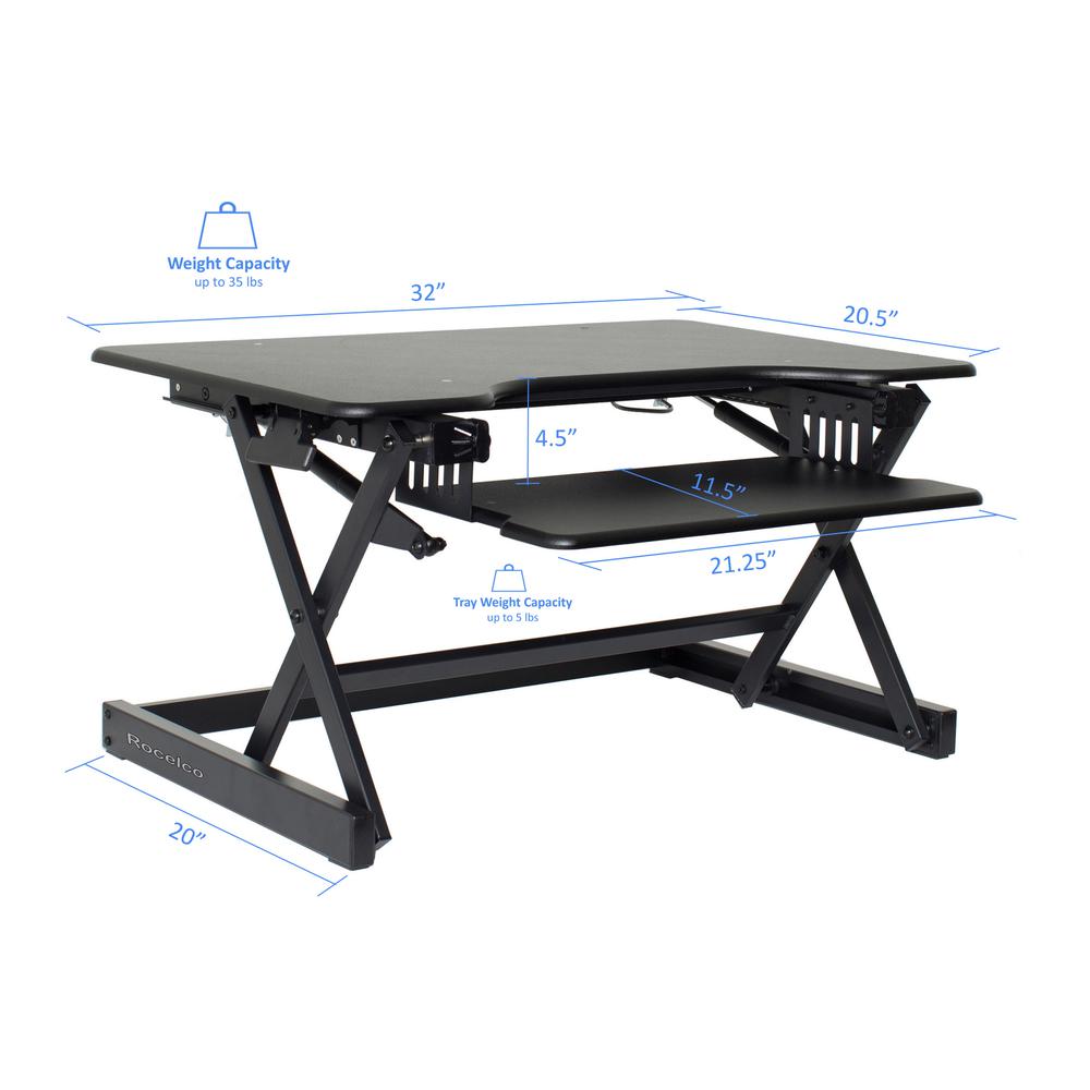 Rocelco 32" Height Adjustable Standing Desk. Picture 4