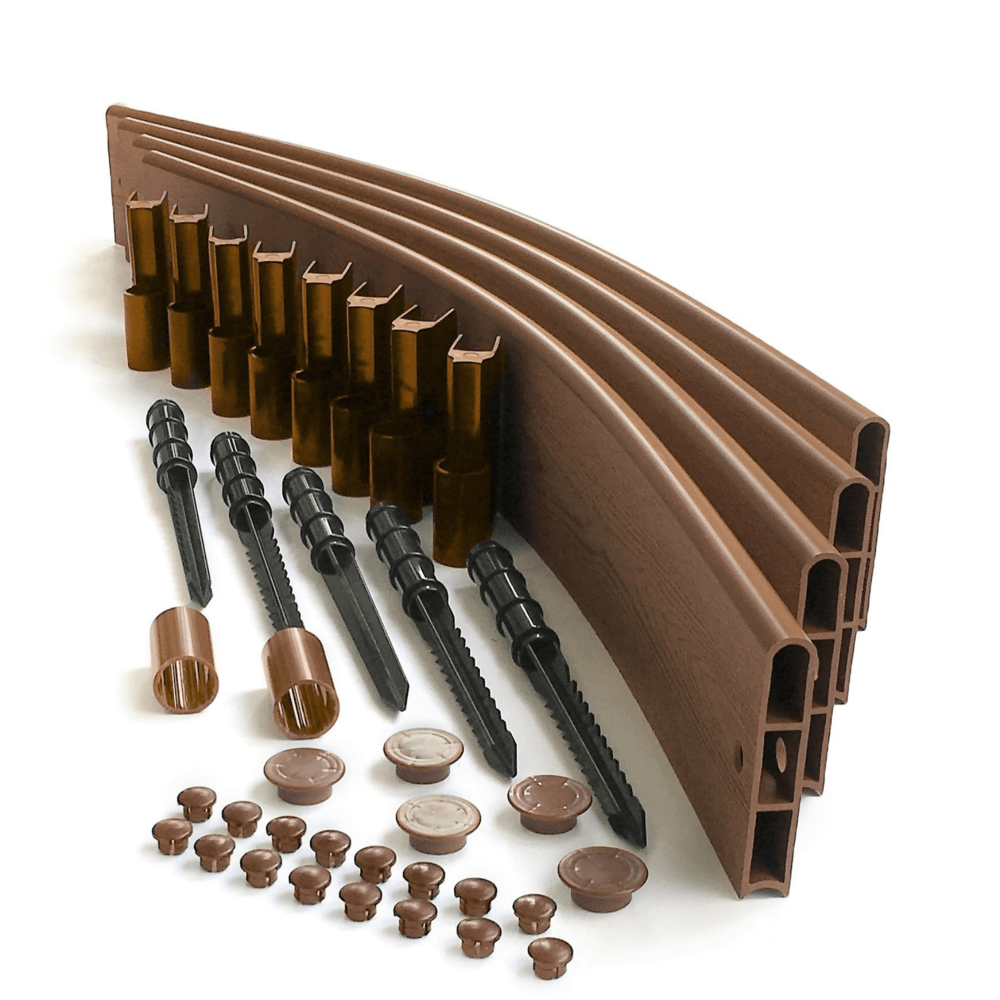 Classic Sienna Curved Landscape Edging Kit 16' - 1" Profile. Picture 1