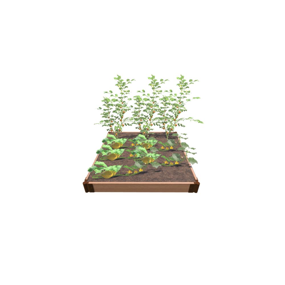 Classic Sienna Raised Garden Bed 4' X 4' X 5.5” – 1” Profile. Picture 1