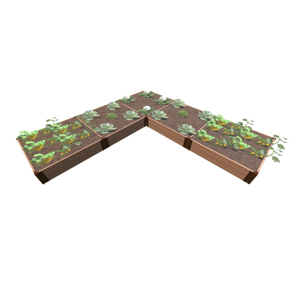 Classic Sienna Raised Garden Bed ‘L’ Shaped 12' X 12' X 11” – 1” Profile. Picture 1