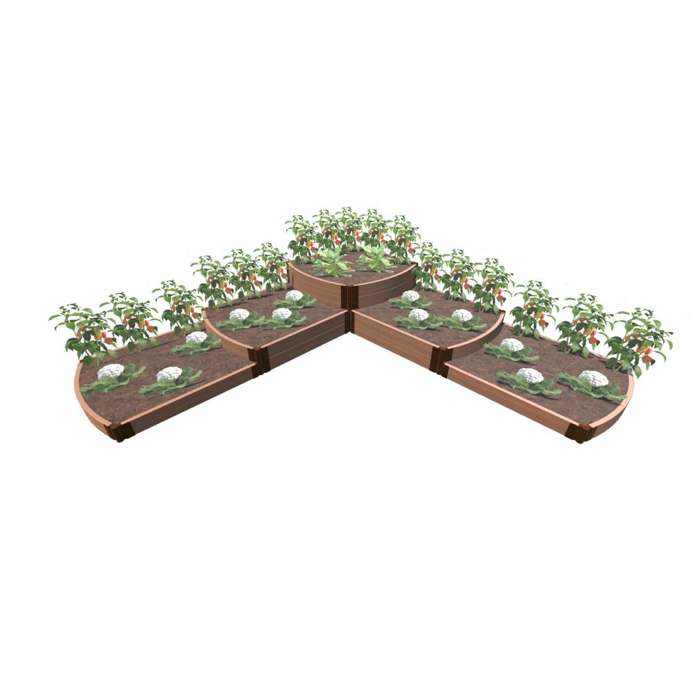 Raised Garden Bed Split Waterfall Tri-Level 12' X 12' X 22” – 2” Profile. Picture 1