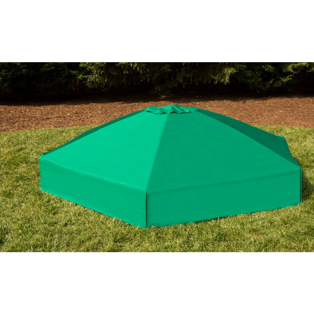 7Ft. X 8Ft. X 5.5In. Hexagon Sandbox With Collapsible Cover - 2" Profile. Picture 1
