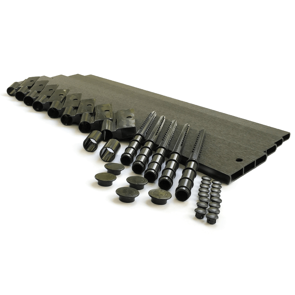 Weathered Wood Straight Playground Border Kit 32' - 1" Profile. Picture 2