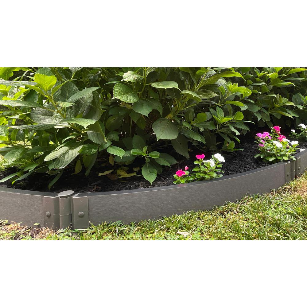 Weathered Wood Curved Landscape Edging Kit 64' - 2" Profile. Picture 1