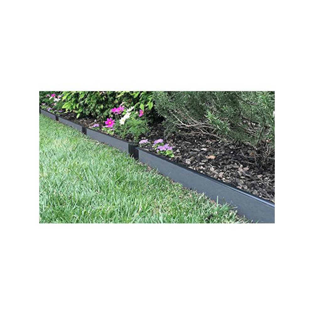 Weathered Wood Straight Landscape Edging Kit 32' - 1" Profile. Picture 1