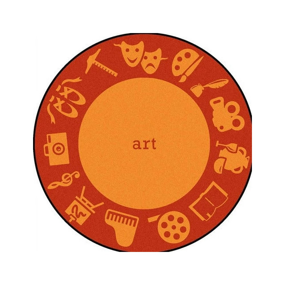 Kid Essentials STEAM 5'4" Round Area Rug in Color Technology. Picture 1