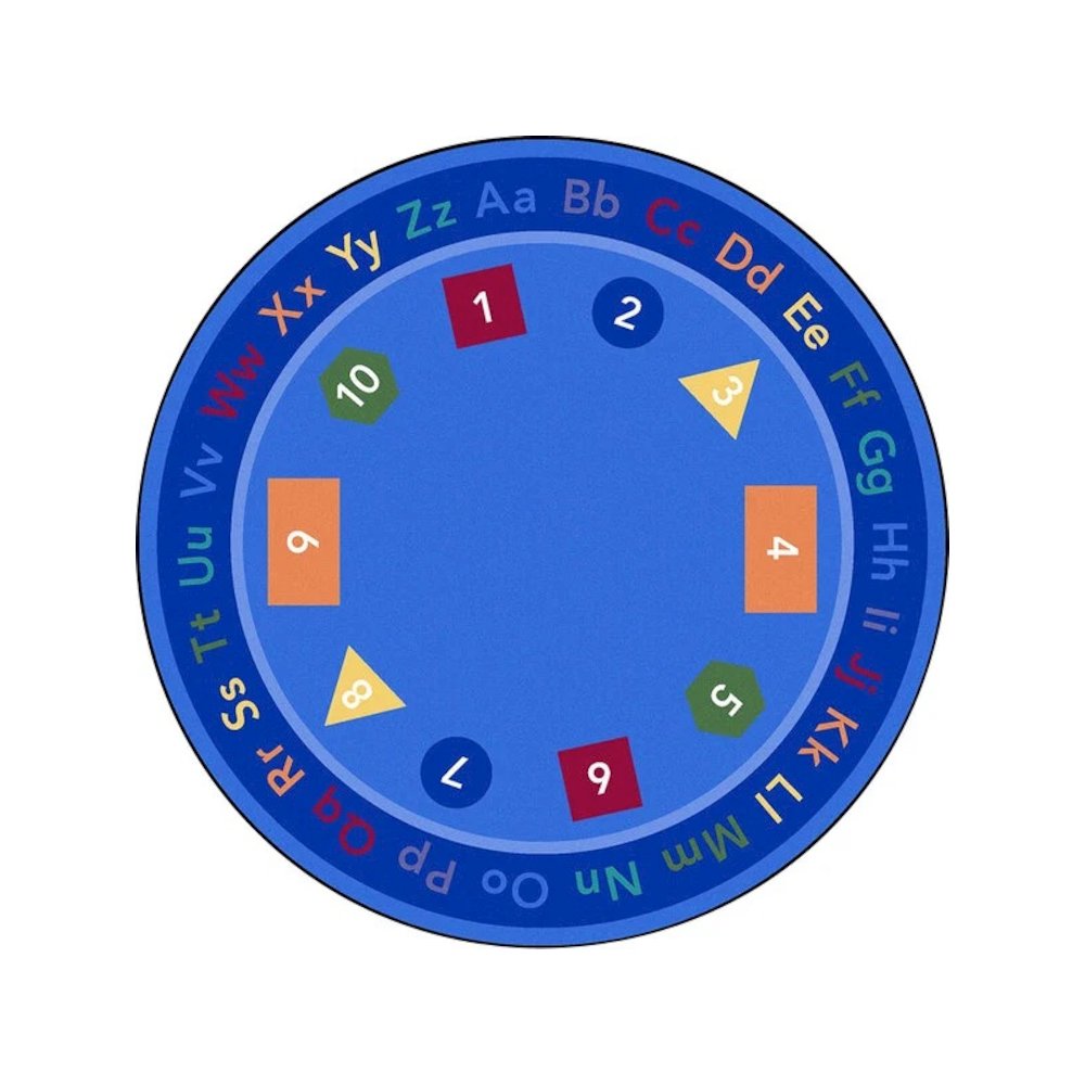 Kid Essentials STEAM 13'2" Round Area Rug in Color Technology. Picture 1