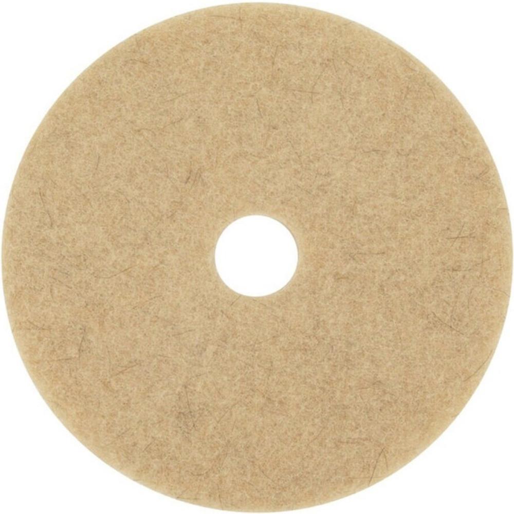 3M Natural Blend Tan Pad 3500 - Round27" Diameter x 1" Thickness - Floor, Burnishing - Hard, Linoleum, Sheet Vinyl, Vinyl Composition Tile (VCT), Marble, Terrazzo, Concrete Floor - 3000 rpm Maximum Sp. Picture 1