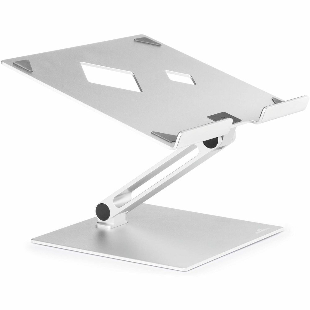 DURABLE Laptop Stand Rise - Up to 17" Screen Support - 11.02 lb Load Capacity - 12.60" Height x 9.06" Width x 11.02" Depth - Desktop, Tabletop - Aluminum - Silver - For Notebook, Monitor, Tablet - Fol. Picture 1