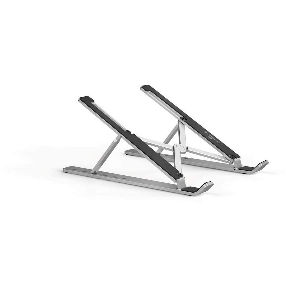 DURABLE Laptop Stand Fold - Upto 15" Screen Size Notebook Support - Aluminum - Silver. Picture 1